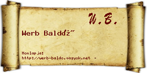 Werb Baldó névjegykártya